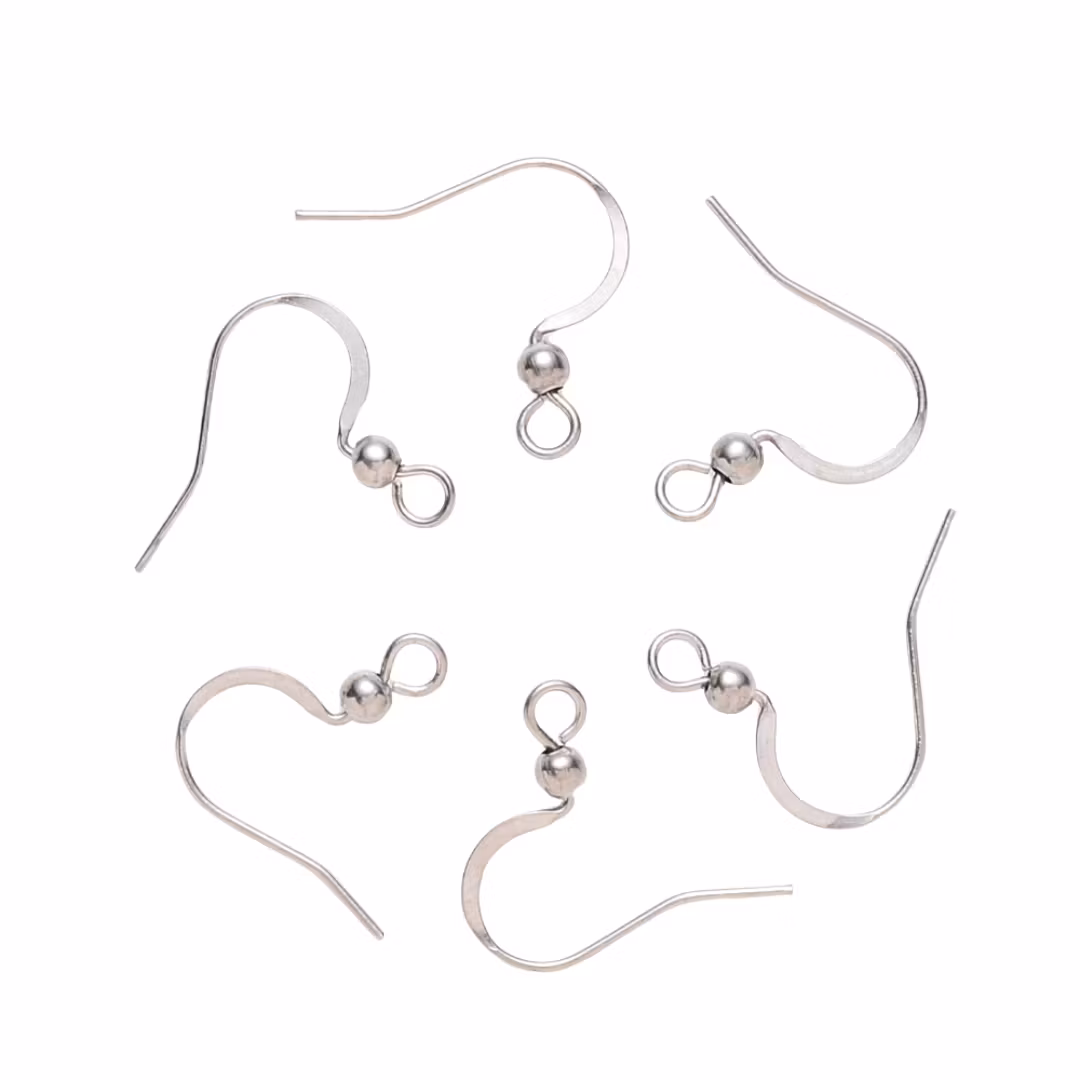 Gold-colored surgical steel single ear hooks 18k, approx. 100 pcs.