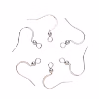 Surgical steel single ear hooks, 10 pcs