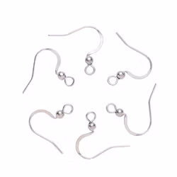 Surgical steel single ear hooks, approx. 100 pcs.