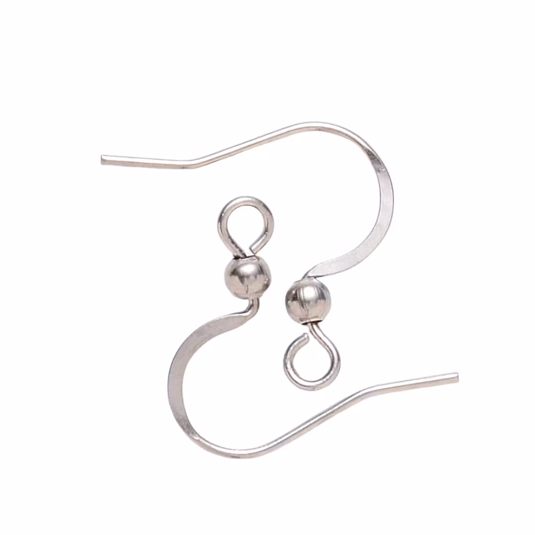 Surgical steel single ear hooks, approx. 100 pcs.