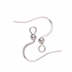 Surgical steel single ear hooks, approx. 100 pcs.