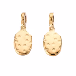 Gold-colored stainless steel charms small patterned with PVD, 5 pcs.