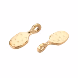 Gold-colored stainless steel charms small patterned with PVD, 5 pcs.