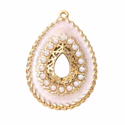 Gold-colored stainless steel pendant flower with PVD plating, 1 pc.