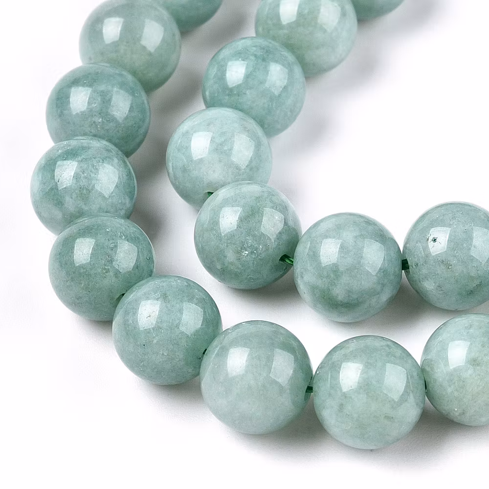Natural jade green 10 mm, 1 strand