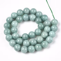 Jade 6 mm natural green, 5 strands