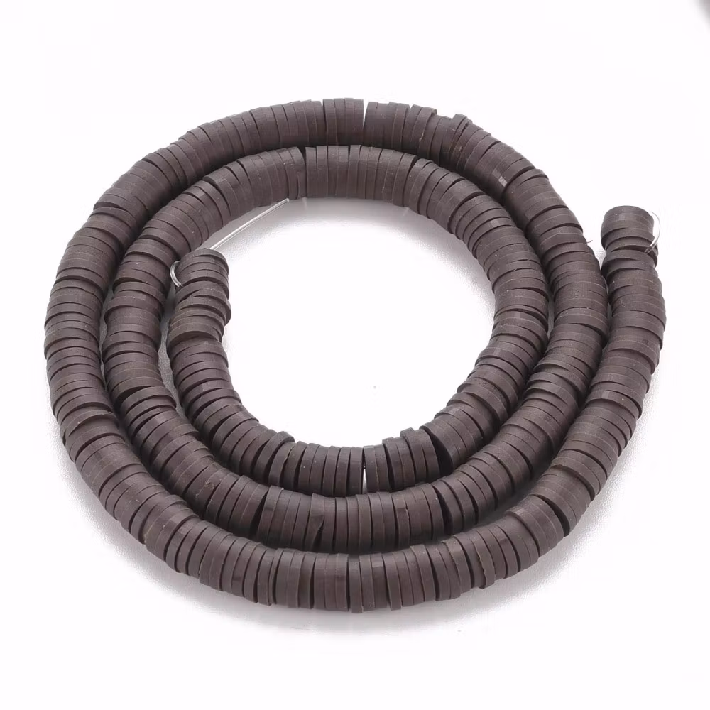 Heishi beads dark brown, 1 strand