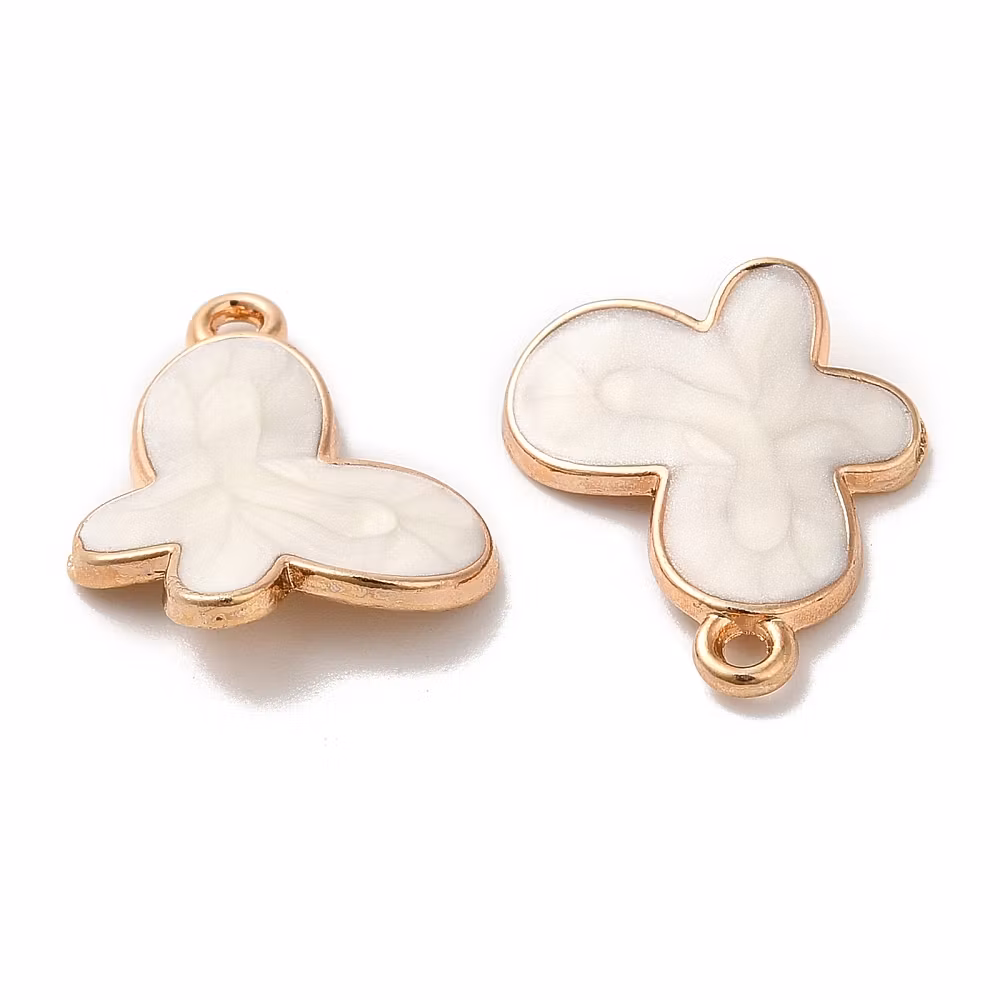 Guldfärgad berlock fjäril creme, 1 st