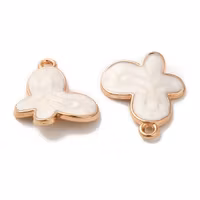 Guldfärgad berlock fjäril creme, 1 st