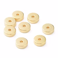Guldfärgat rostfritt stål raka rondeller 6 mm med PVD plätering, 10 st