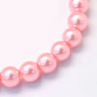 Vaxade glaspärlor 3 mm rosa, 1 sträng