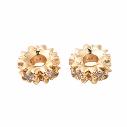 Antikfärgad strassrondell 6 mm blommor och cubic zirconia, 1 st