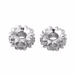 Guldfärgad strassrondell 6 mm blommor och cubic zirconia 18k, 1 st