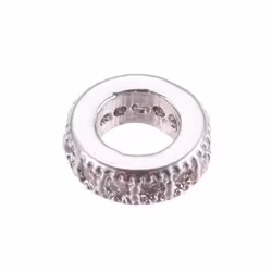 Gold-colored rhinestone roundel with cubic zirconia, 1 pc.