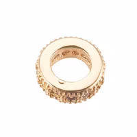 Antique colored rhinestone round with cubic zirconia, 1 pc