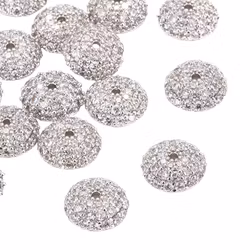 Guldfärgad pärlhatt 8 mm med cubic zirconia, 1 st