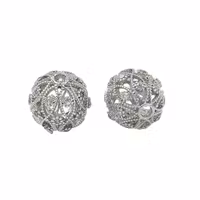 Guldfärgad strasspärla filigran 10 mm med cubic zirconia och 18k, 1 st