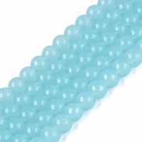 Runda glaspärlor 6 mm turkosa, 1 sträng