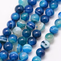 Faceted agate mix strip 8 mm, 1 strand