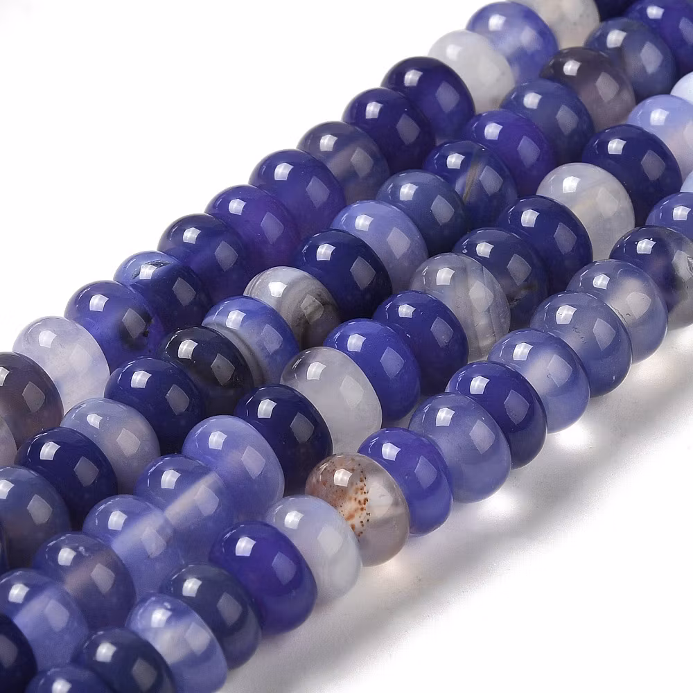 Faceted agate mix strip 8 mm, 1 strand