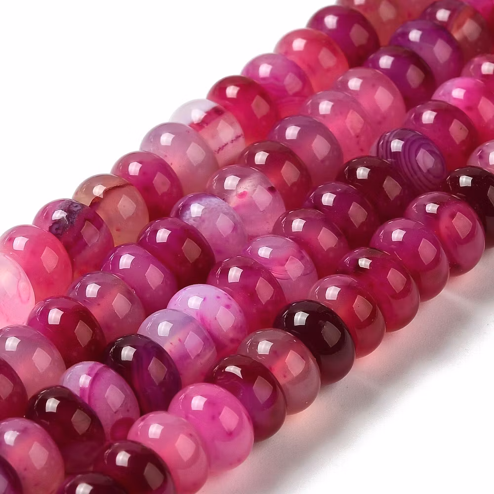 Faceted agate mix strip 8 mm, 1 strand
