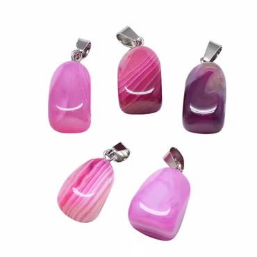 Rostfritt stål hänge bandagat cerise, 1 st