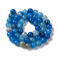 Faceted agate mix strip 8 mm, 1 strand