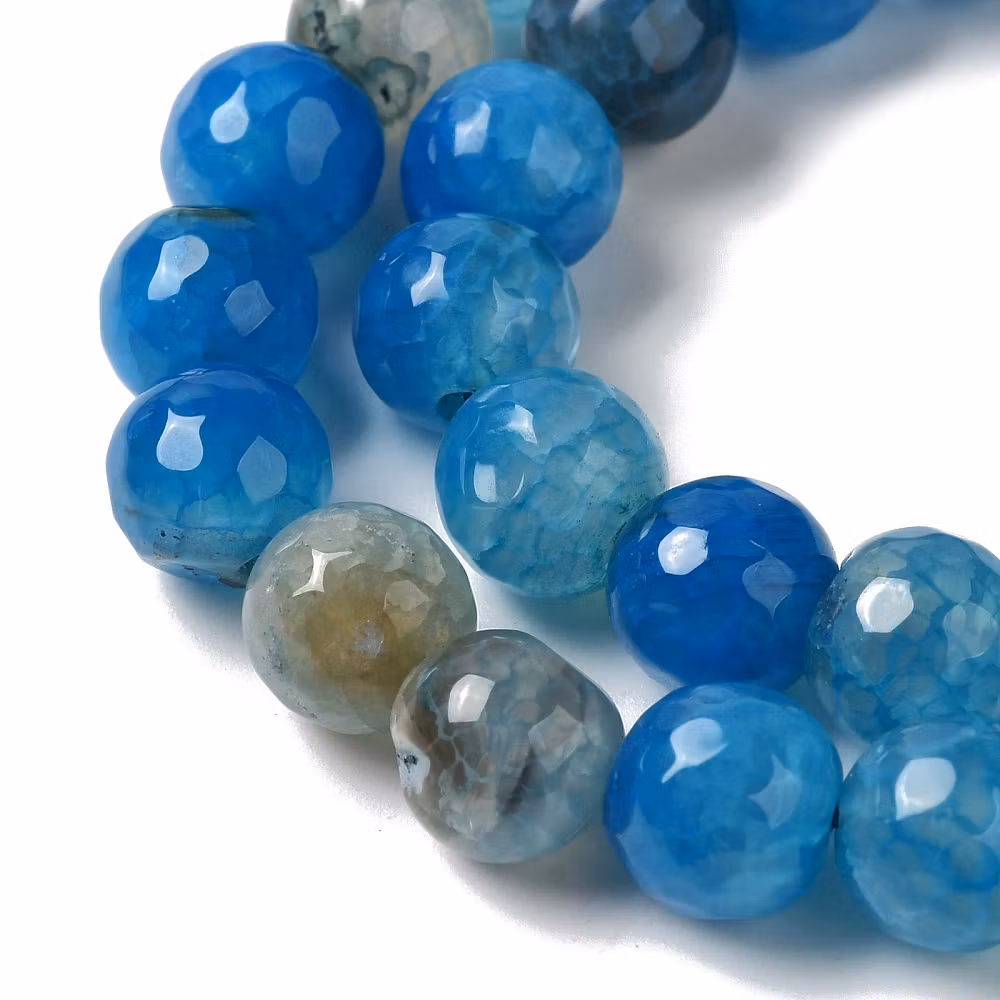 Faceted agate mix strip 8 mm, 1 strand