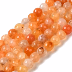 Dragon Vein Agat 8 mm orange facetterade, 1 sträng