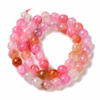 Faceted agate mix strip 8 mm, 1 strand