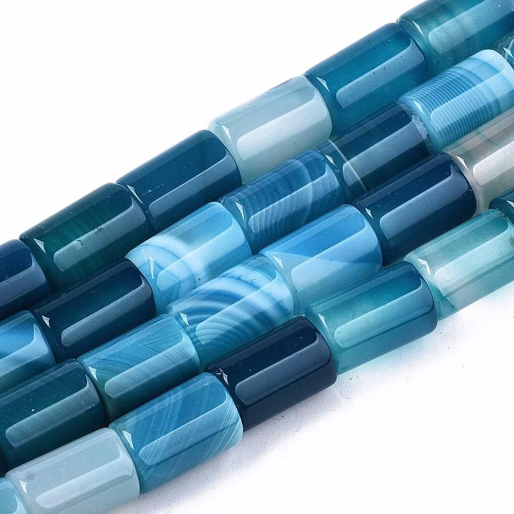 Faceted agate mix strip 8 mm, 1 strand