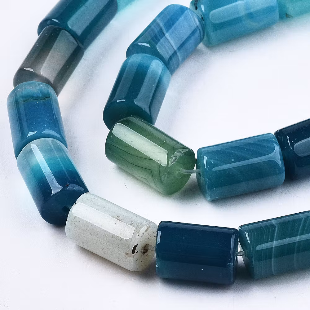 Faceted agate mix strip 8 mm, 1 strand