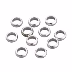 Silverfärgat rostfritt stål tunna rondeller 3.5 mm, 10 st