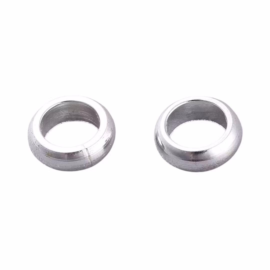 Silverfärgat rostfritt stål tunna rondeller 3.5 mm, 10 st
