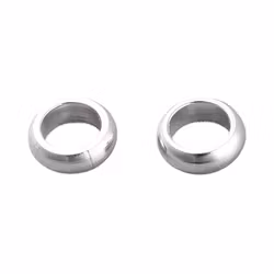 Silverfärgat rostfritt stål tunna rondeller 3.5 mm, 10 st