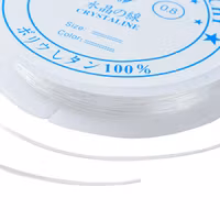 Vit elastisk rund tråd 0.8 mm, 1 rulle