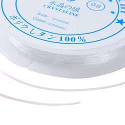 White elastic round thread 0.8 mm, 1 roll