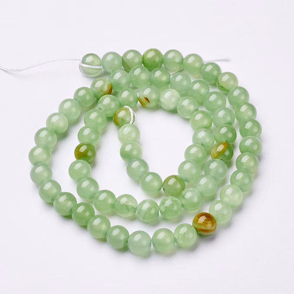 Jade 6 mm white, 5 strands