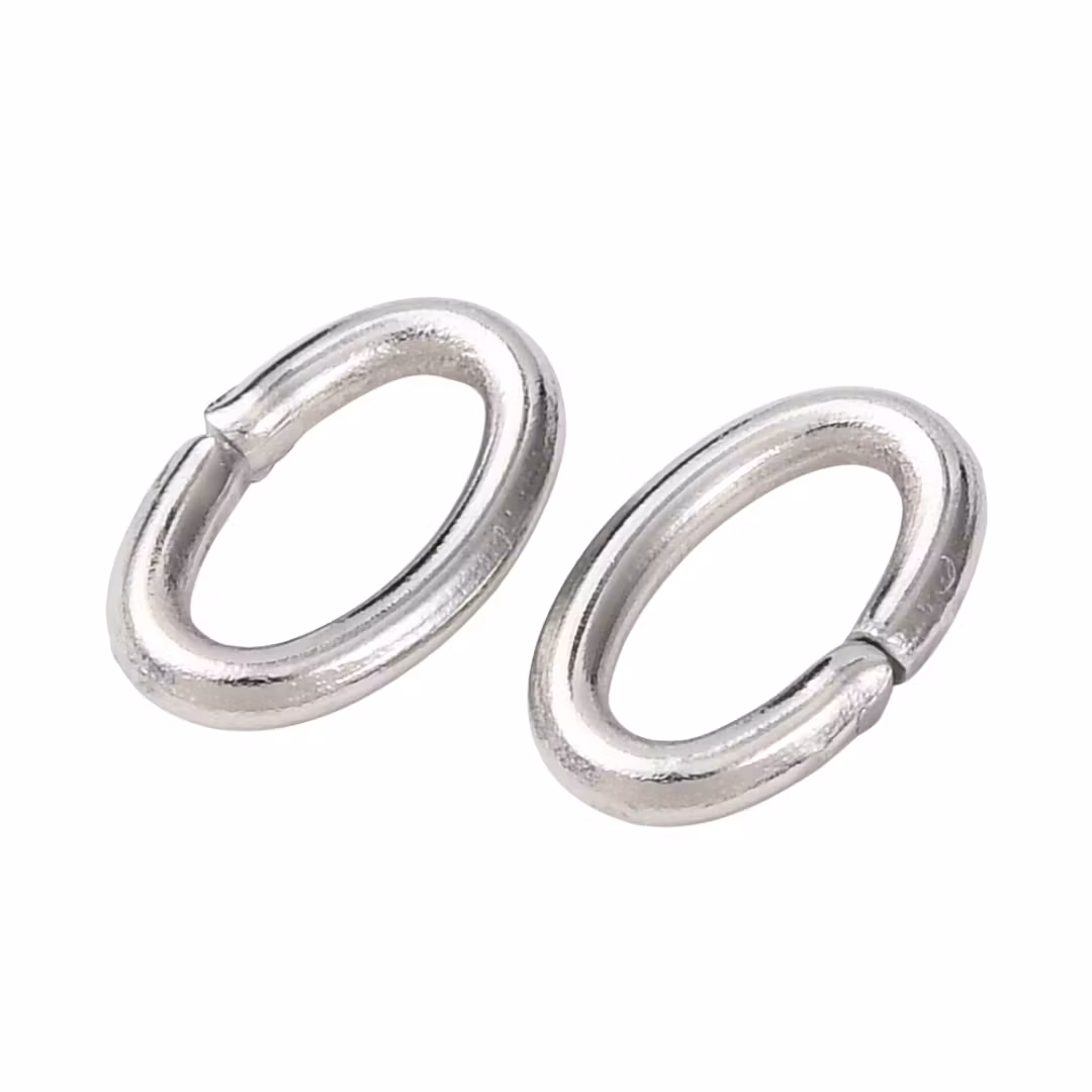 Surgical steel oval link rings 5 mm, approx. 50 pcs.