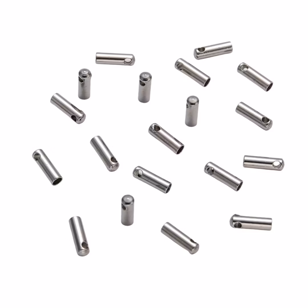 Rostfritt stål tubformade fästen 7x2 mm, 10 st