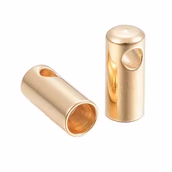 Guldfärgat rostfritt stål tubformade fästen 7x2 mm, 10 st