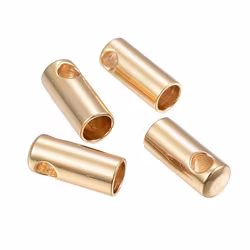 Guldfärgat rostfritt stål tubformade fästen 7x2 mm, 10 st