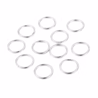 Silver-colored stainless steel binding rings 6 mm, approx. 100 pcs.