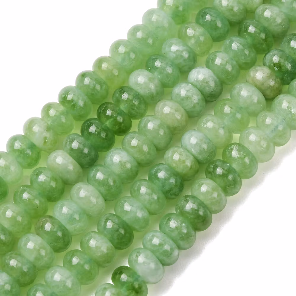 Jade rondeller gröna 8x5 mm, 1 sträng