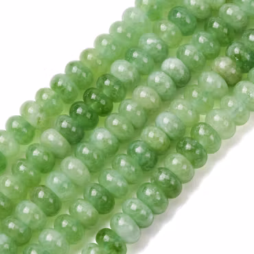 Jade rondeller gröna 8x5 mm, 1 sträng