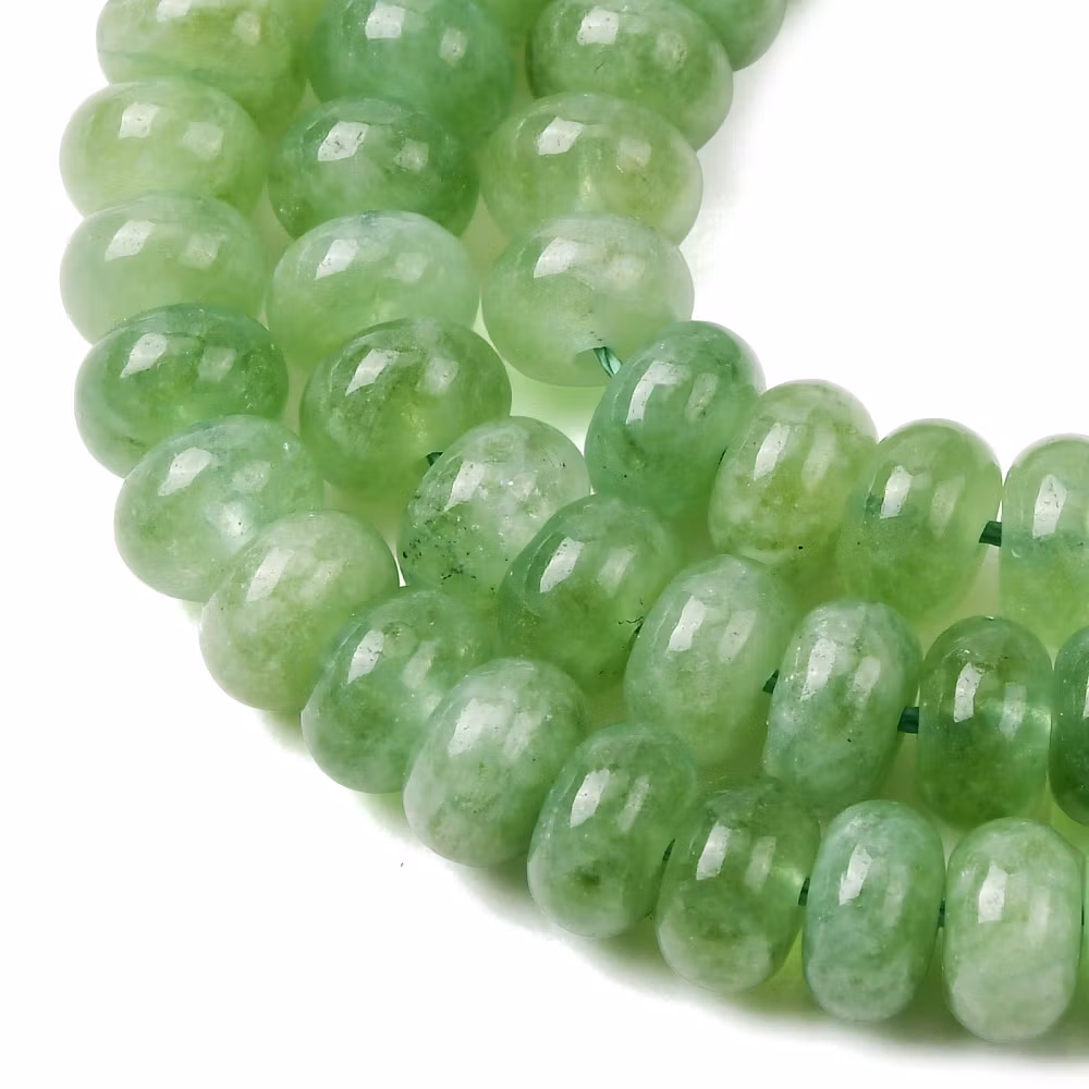 Jade rondeller gröna 8x5 mm, 1 sträng