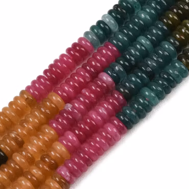 Jade rondeller höstmix 6x2 mm, 1 sträng