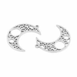 Stainless steel pendant patterned crescent moon, 1 pc.