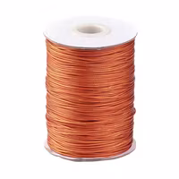 Vaxad bomullstråd 0.5 mm mörk orange, 5 m