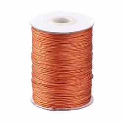 Waxed cotton thread 0.5 mm dark orange, 5 m